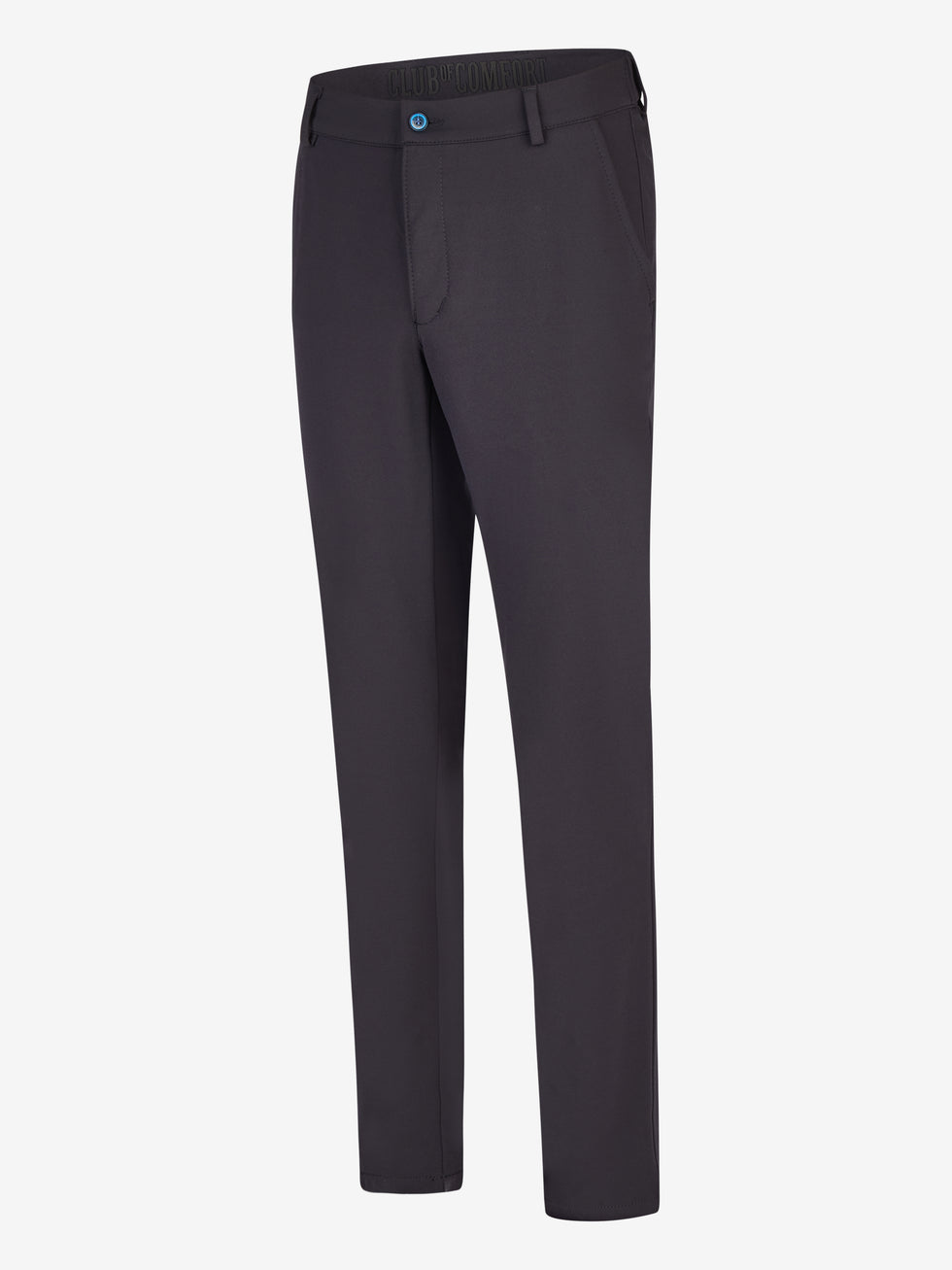Vedenschön helle Chino-Hose in Marineblau von Club of Comfort, Slim Fit, mit elastischem Smokbund, Hemdstopper, mittlerer Leibhöhe, schmalem Bein und schmaler Fußweite, aus hochelastischem Polyamid-Viskose-Mix in Microstruktur, ideal für ganzjähriges Tragen.