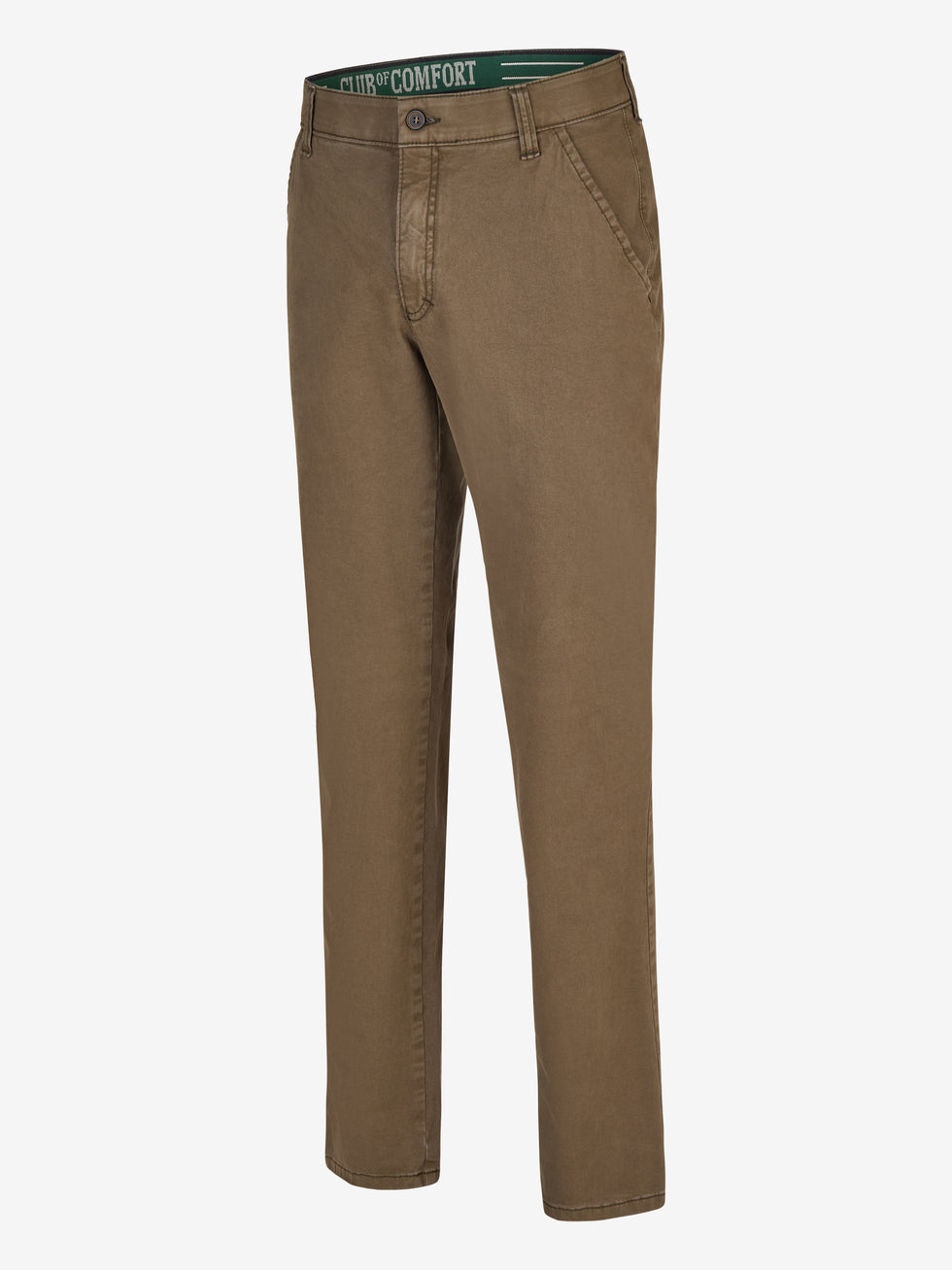 Grüne GARVEY 8070 Flat Front-Hose aus bi-elastischer Baumwolle mit Komfortbund, Hemdstopper, Münztasche, normaler Leibhöhe, schlanker Fußweite, Regular Fit, hergestellt von Club of Comfort, geeignet für Ganzjahres und aktiv.