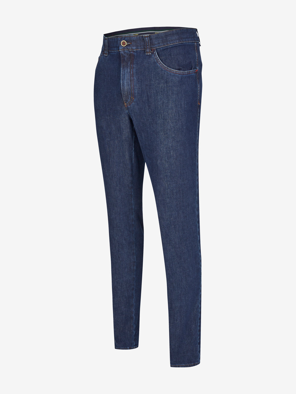 Produktbild der MARVIN 7054 Jeans in jeansblau, aus elastischem Bi-Stretch-Denim mit Comfortbund, Hemdstopper, Swing-Pockets, normaler Leibhöhe, schlankem Bein, schmaler Fußweite, modifizierte 5-Pocket-Form, hergestellt von Club of Comfort, geeignet für Ganzjahres, mit USP 360 Grad Stretch, Comfortbund, Standard 100 by Oeko-Tex.