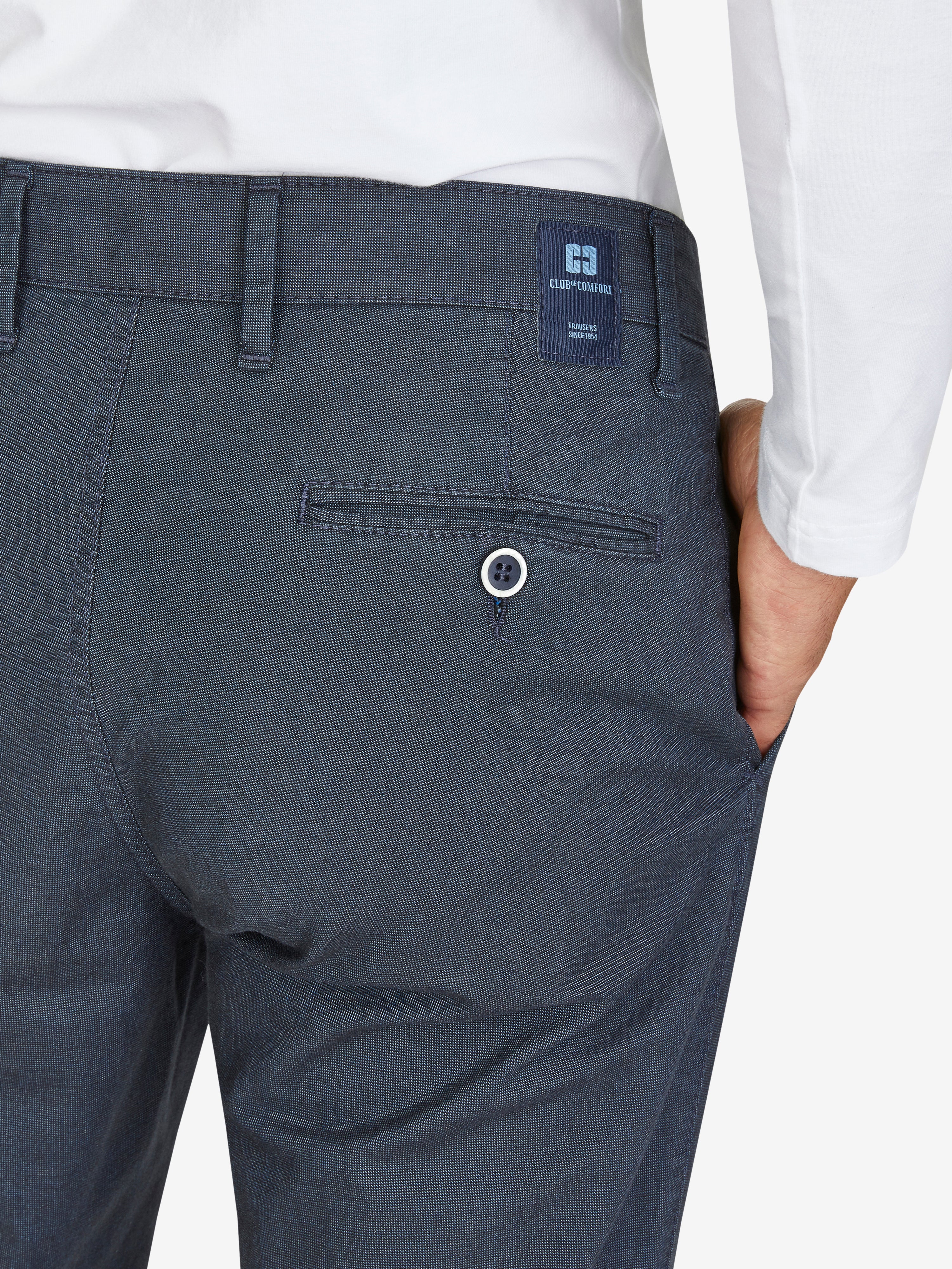 Pantaloni Chino Uomo Club Of Comfort - Modello Garvey (6822), Blu Scuro, Taglia W56 (40)